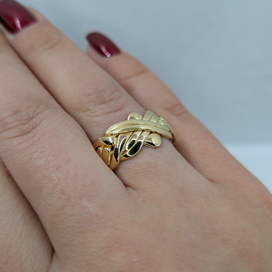 Pusselring 18k guld 6 delar - Massiv
