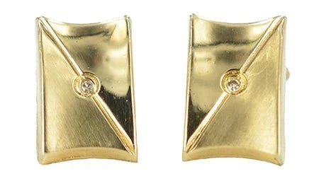 Rektangulära diamant örhängen