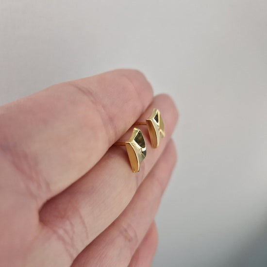 Rektangulära diamant örhängen 18k guld