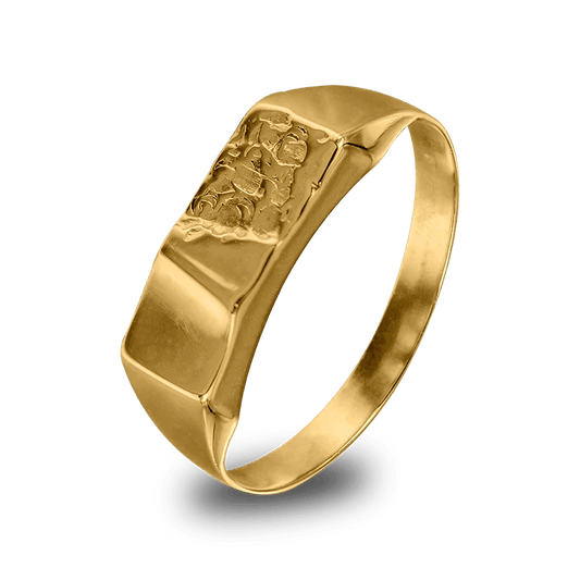 Guldring med riven design 18k guld