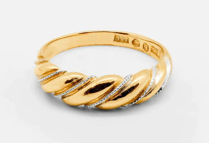 Vacker omlott ring 18k guld & vitguld