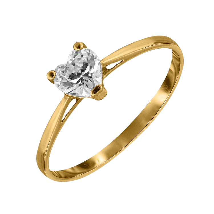 Ring med hjärt-formad sten