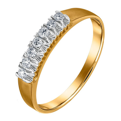 Diamantring i tvåfärgat 18k guld