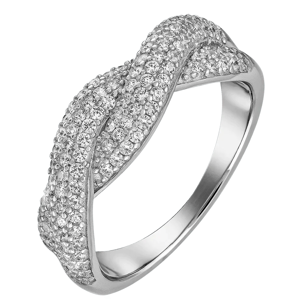 Vacker flätad ring i äkta silver