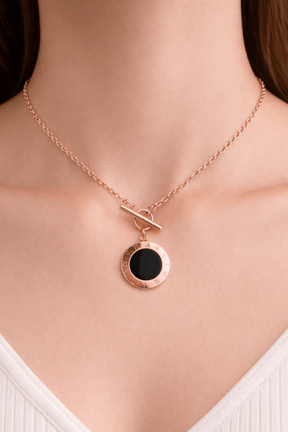 Riviera halsband mono (roséguld)
