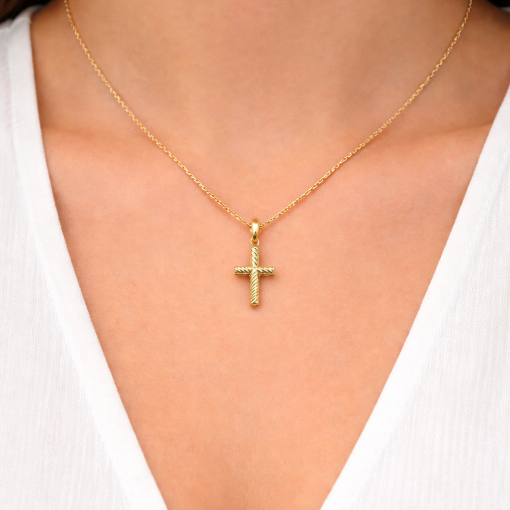 Kors 18k guld skruv design