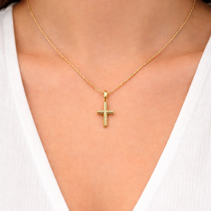 Kors 18k guld skruv design