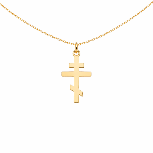 Halsband ortodoxt kors 18k förgyllt silver