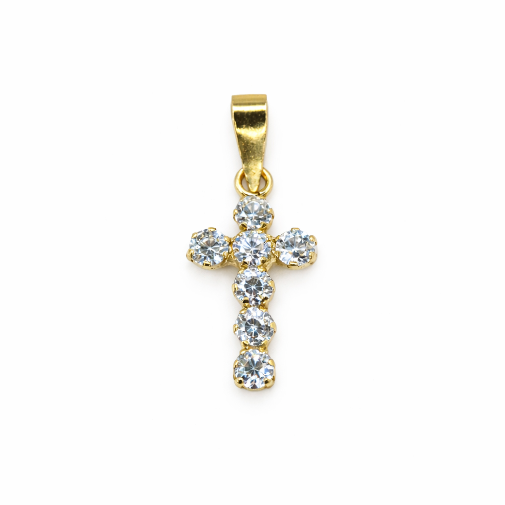 Kors 18k guld med cubic zirkonia kristaller