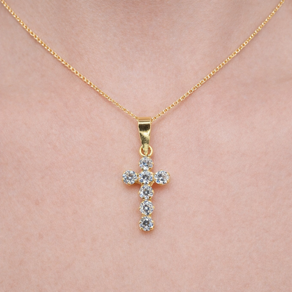 Kors 18k guld med cubic zirkonia kristaller