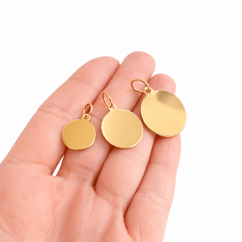 Rondell i förgyllt silver 13*13mm