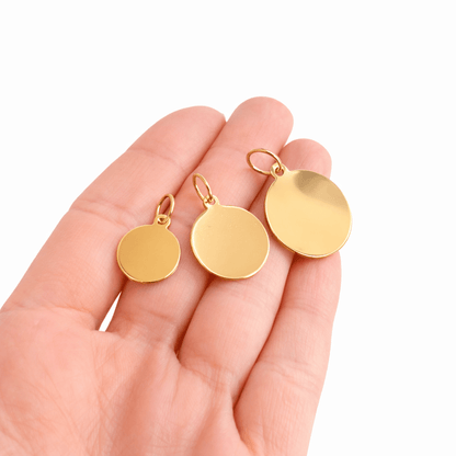 Rondell i förgyllt silver 13*13mm