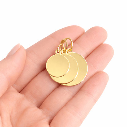 Rondell i förgyllt silver 13*13mm