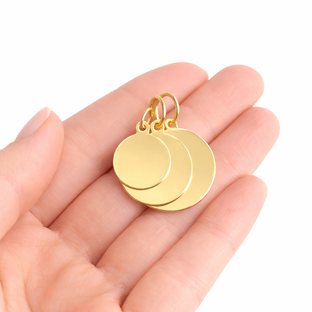 Rondell i förgyllt silver 18*18mm