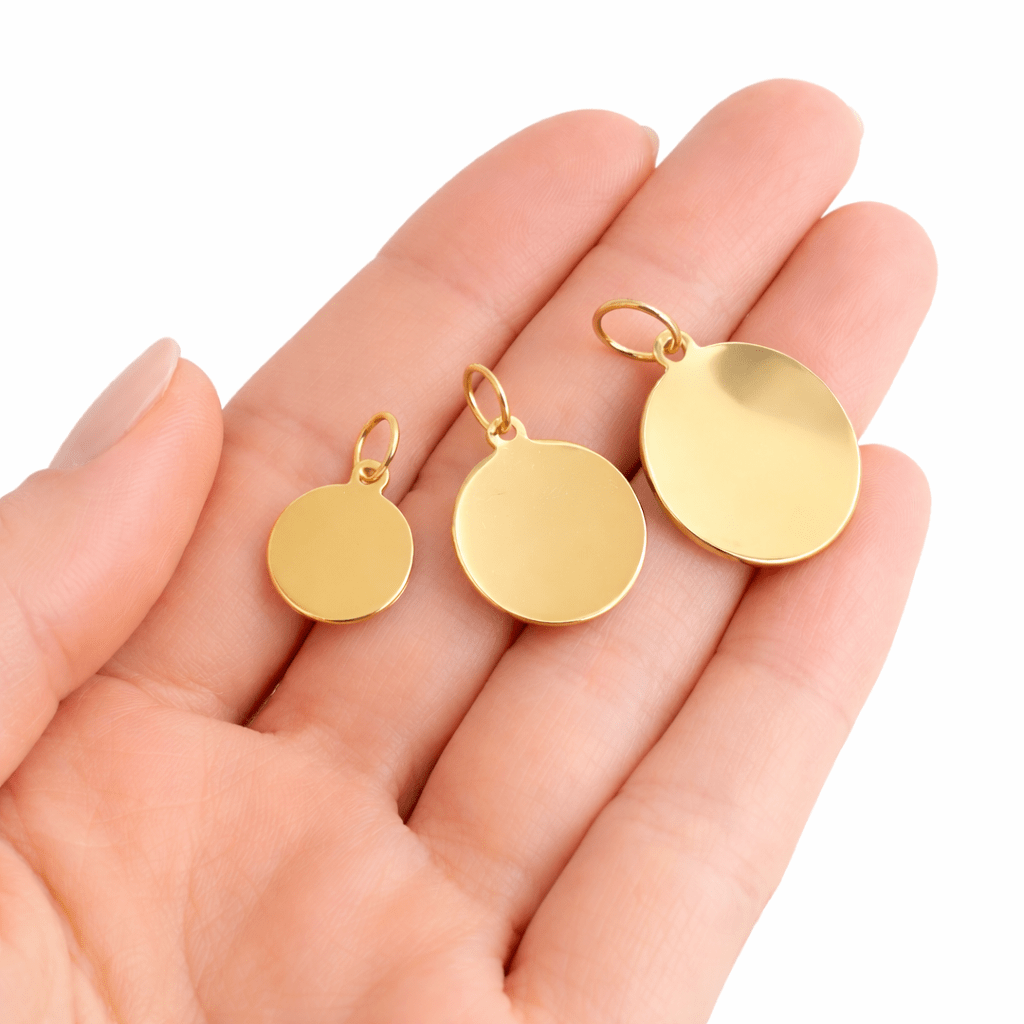 Rondell i förgyllt silver 18*18mm