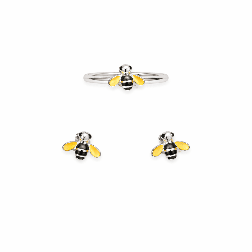 Sterling silver set geting med emalj