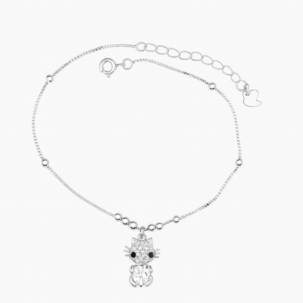 Armband med katt i äkta silver