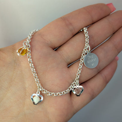 Silverarmband med månads berlocker