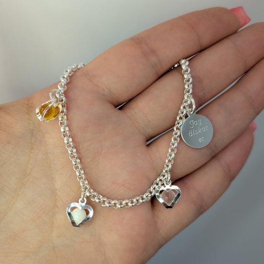 Silverarmband med månads berlocker