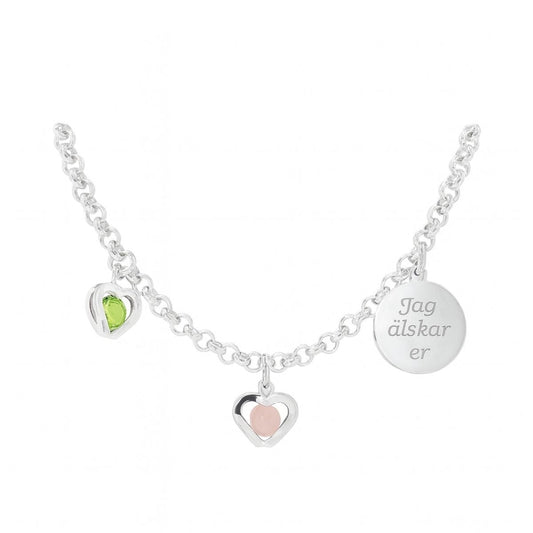 Produktbild Silverarmband med manadssten berlocker