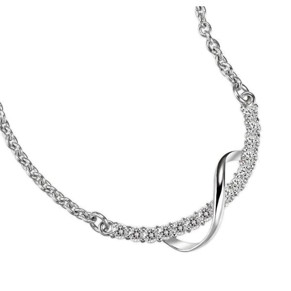 Silverhalsband med stenar