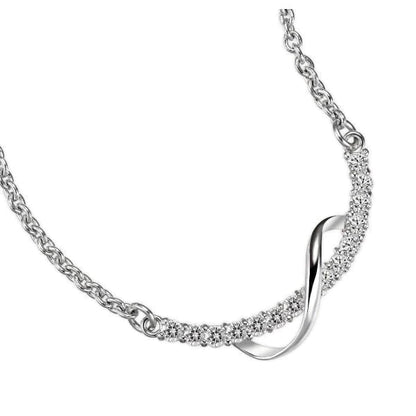 Silverhalsband med stenar