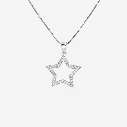 Halsband i äkta silver med stjärna