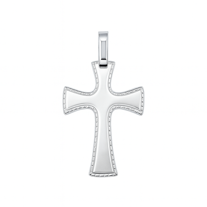 Silverkors med matt design och facetterad kant