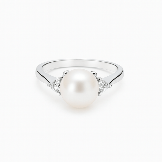 Silverring med pärla