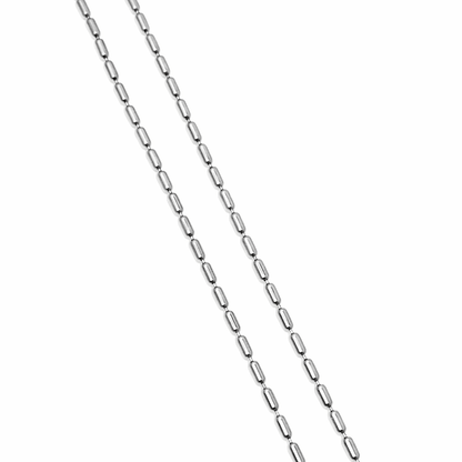 Stålhalsband med ovala kulor