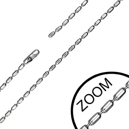 Stål halsband med ovala kulor