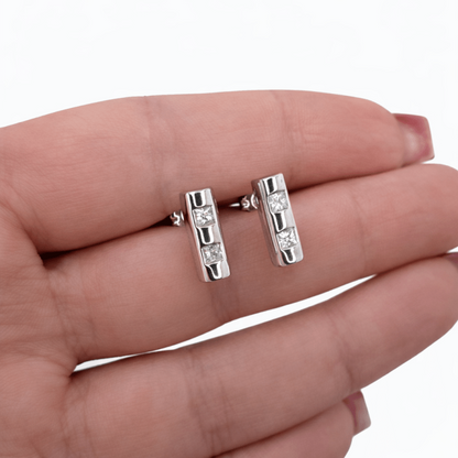 Stav örhängen med stenar sterling silver