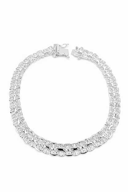 Stav x-länk armband i silver