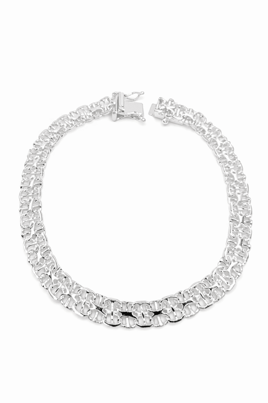 Stav x-länk armband i silver