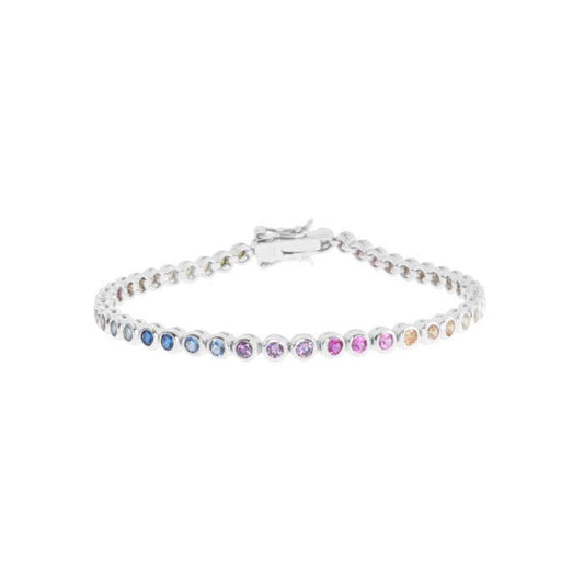Färgglad tennis armband sterling silver