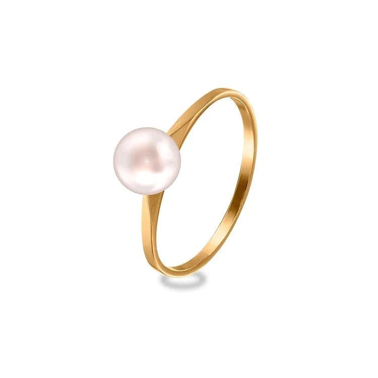 Tunn ring med pärla