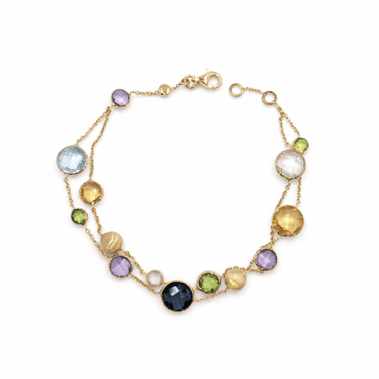  Armand i 18k guld med färgglada cubic 