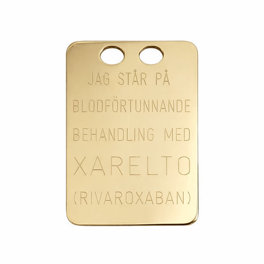 Xareltobricka i förgyllt silver 27x19mm