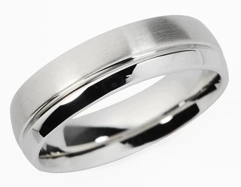 Förlovningsring Matt med blank design i rostfritt stål