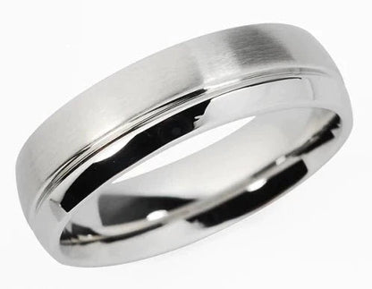 Förlovningsring Matt med blank design i rostfritt stål