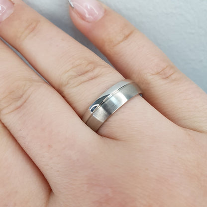 Förlovningsring Matt och blank i rostfritt stål